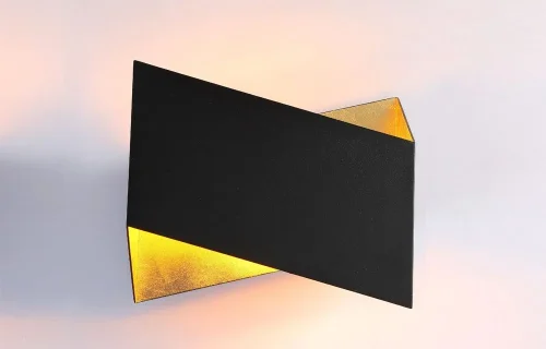 Бра LED CLT 012 BL-GO V-2 Crystal Lux золотой чёрный на 1 лампа, основание чёрное в стиле современный  фото 3